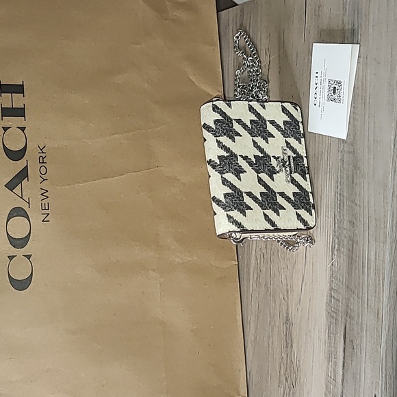 NEW COACH Small Card Holder Bag with Crossbody Strap - Picture 1 of 9